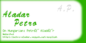 aladar petro business card